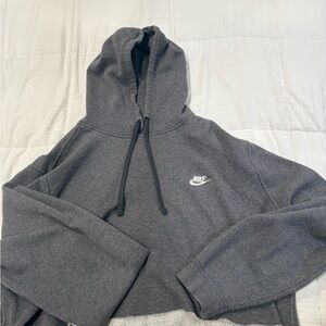 Nike Gray Cropped Hoodie